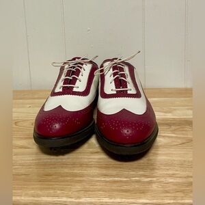 Strawberry Red FootJoy Europa Spectator Golf Shoes Size 7M